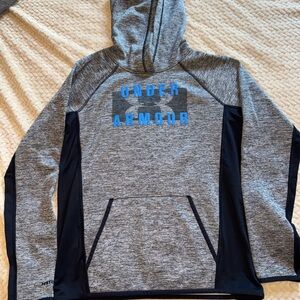 Under Armour Men's Gray and Black Sweater with Blue Accents